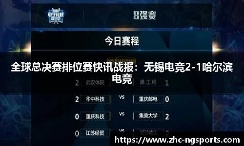 全球总决赛排位赛快讯战报：无锡电竞2-1哈尔滨电竞