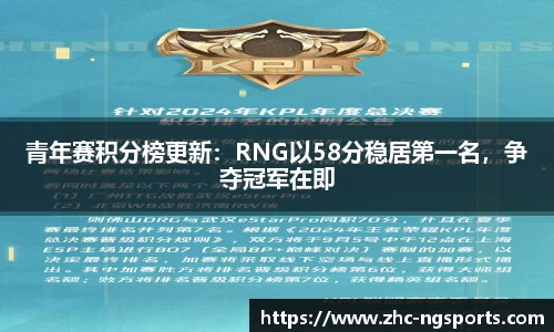 青年赛积分榜更新：RNG以58分稳居第一名，争夺冠军在即